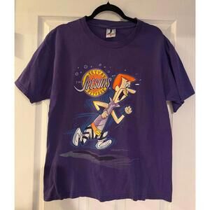 Rare vintage 1994 The Jetsons Skyway Fitness Purple T-Shirt George Jetson Large